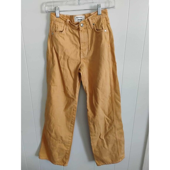 Reformation | Yellow Denim Higher Waist Wide Leg Pants Size 23 - Picture 1 of 3